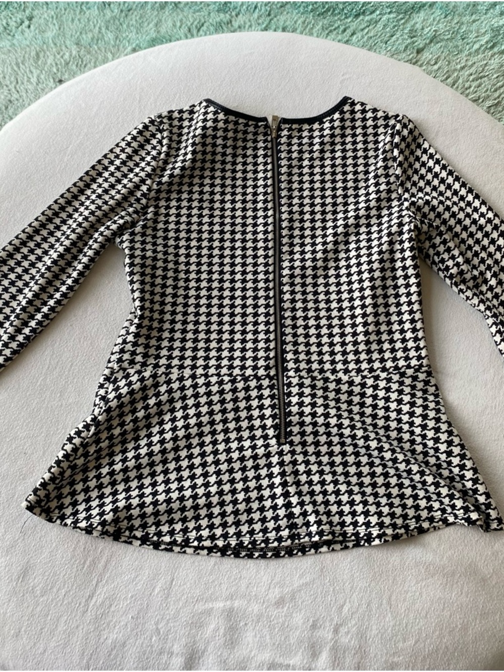 Jules & Leopold Black and White Houndstooth Peplum Top - Picture 6 of 9